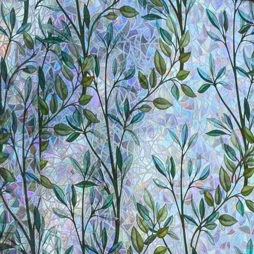 Rainbow effect -Leaves theme-23.6 X 157 inch- Window Film privacy sticker